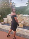 Midnight Noir Midi Dress
